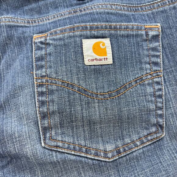 Carhartt Jeans Women's 14x30 Blue Curvy Fit Straight Leg Western Work Wear - Picture 5 of 13